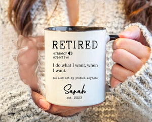 Retirement Gifts For Women, Personalized Retired Definition Coffee Mug, Retirement Definition Coffee Mug Cup, Retirement Mug, Retirement Cup