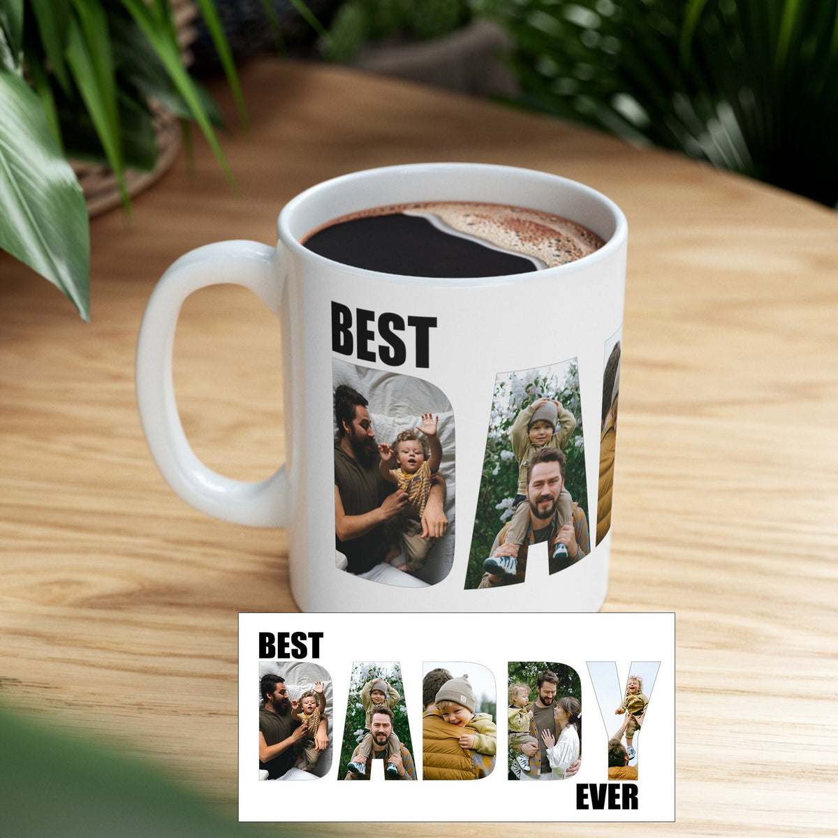 Best Daddy Ever Mug, Custom Father Day Cup, Personalized Photo Collage Mug, Dad Birthday Gift, Father Gift From Son Daughter Wife, Dad Mug