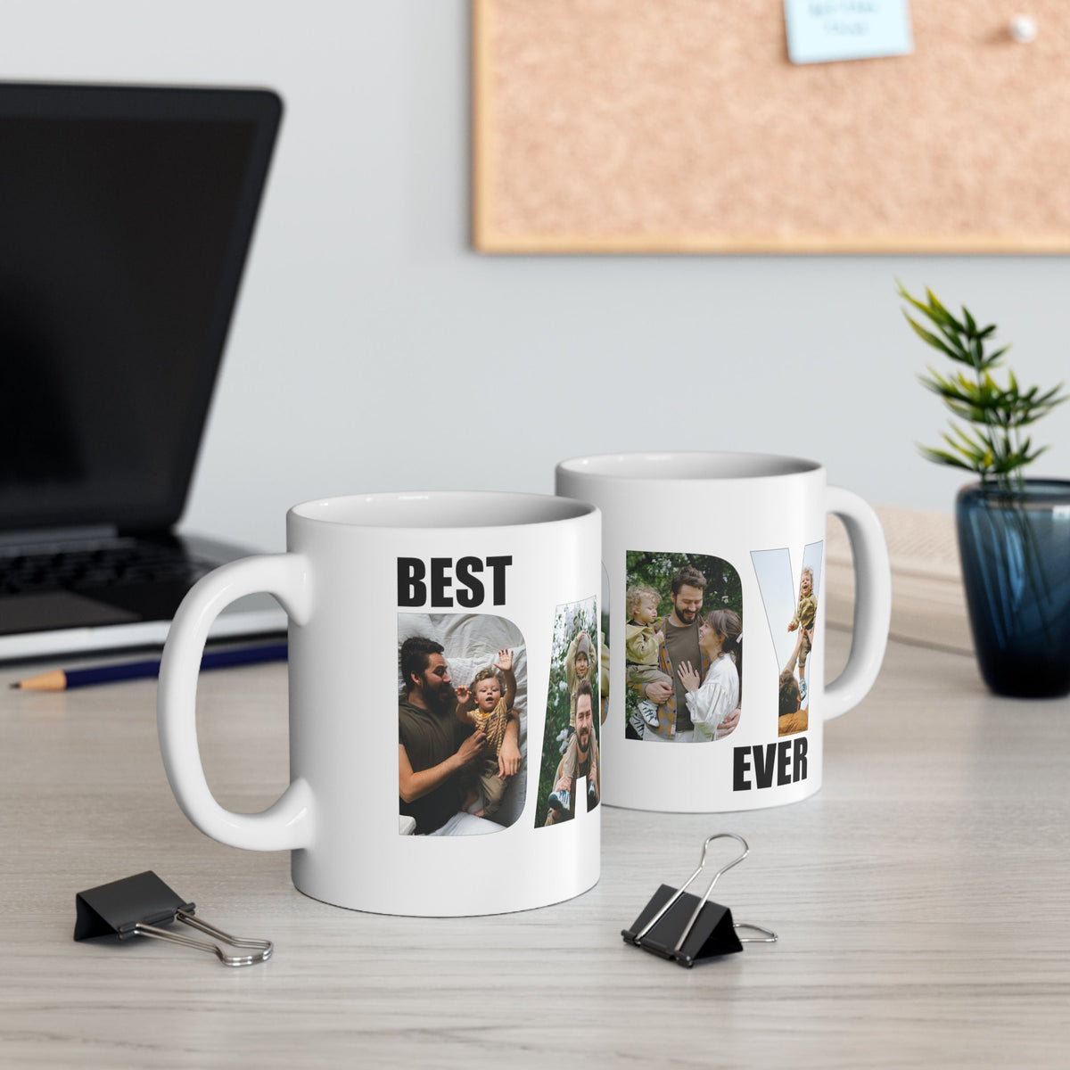 Best Daddy Ever Mug, Custom Father Day Cup, Personalized Photo Collage Mug, Dad Birthday Gift, Father Gift From Son Daughter Wife, Dad Mug