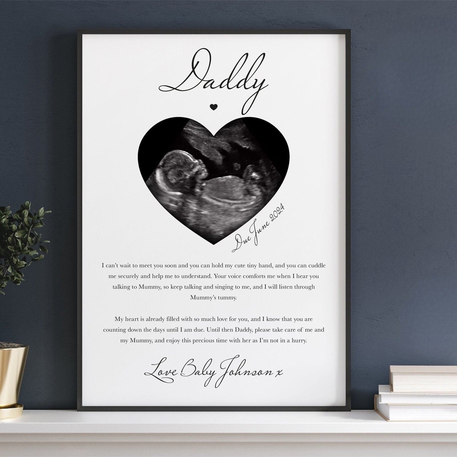 Daddy to be Poem with Scan Photo Print | Daddy Gift from Bump | Expecting Dad Christmas gift | First time dad | New Daddy to be