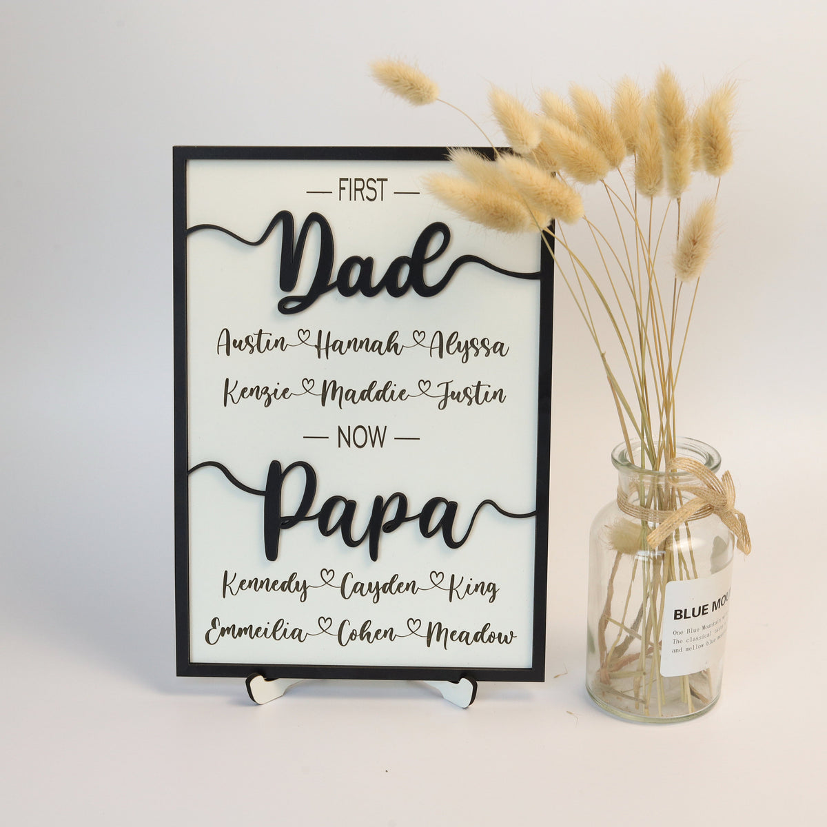 Custom First Dad Now Papa Wood Plaque, Dad 3D Sign, Fathers Sign, Promoted Dad Grandpa Sign, First Dad Wooden Sign, Father's Day Custom Gift