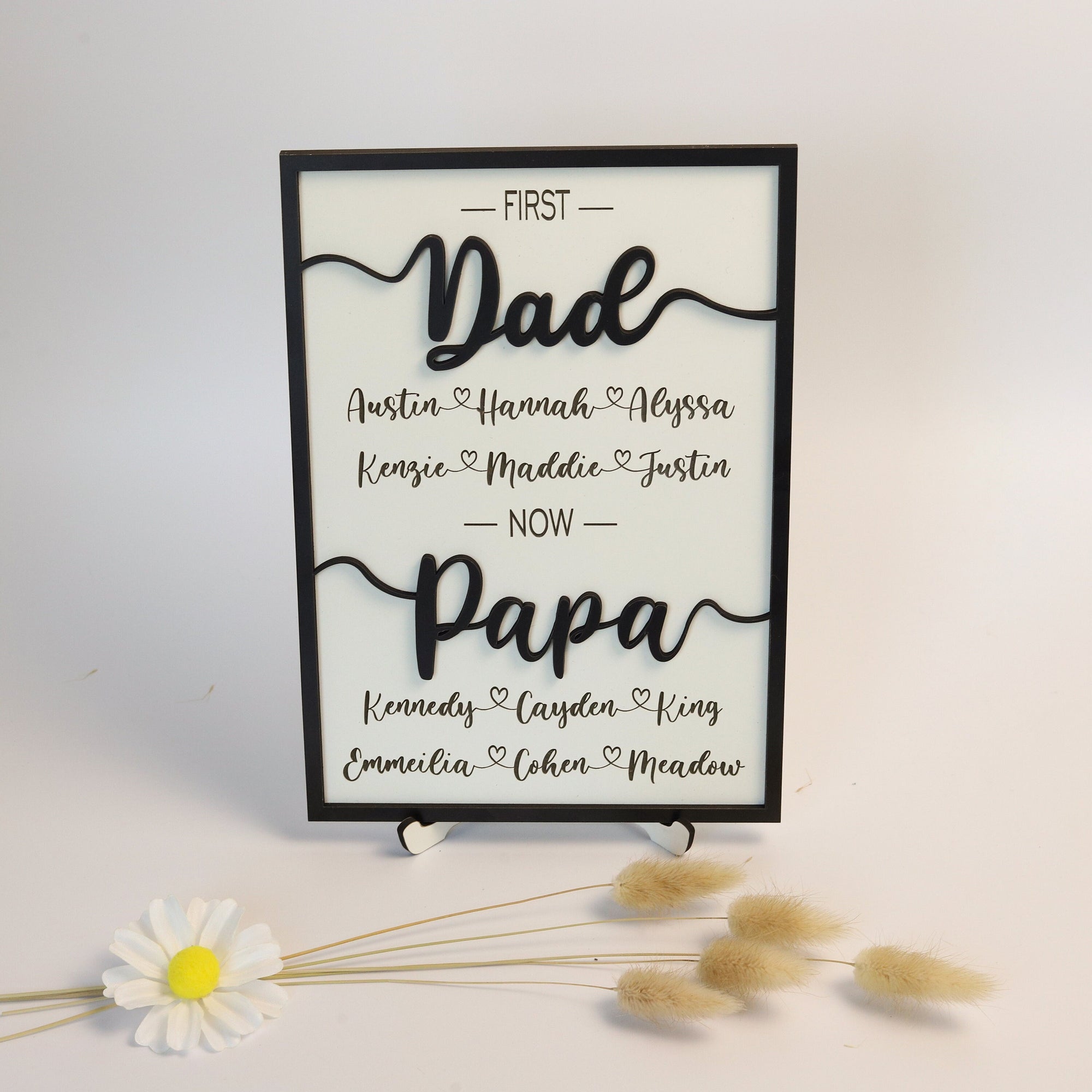 Custom First Dad Now Papa Wood Plaque, Dad 3D Sign, Fathers Sign, Promoted Dad Grandpa Sign, First Dad Wooden Sign, Father's Day Custom Gift