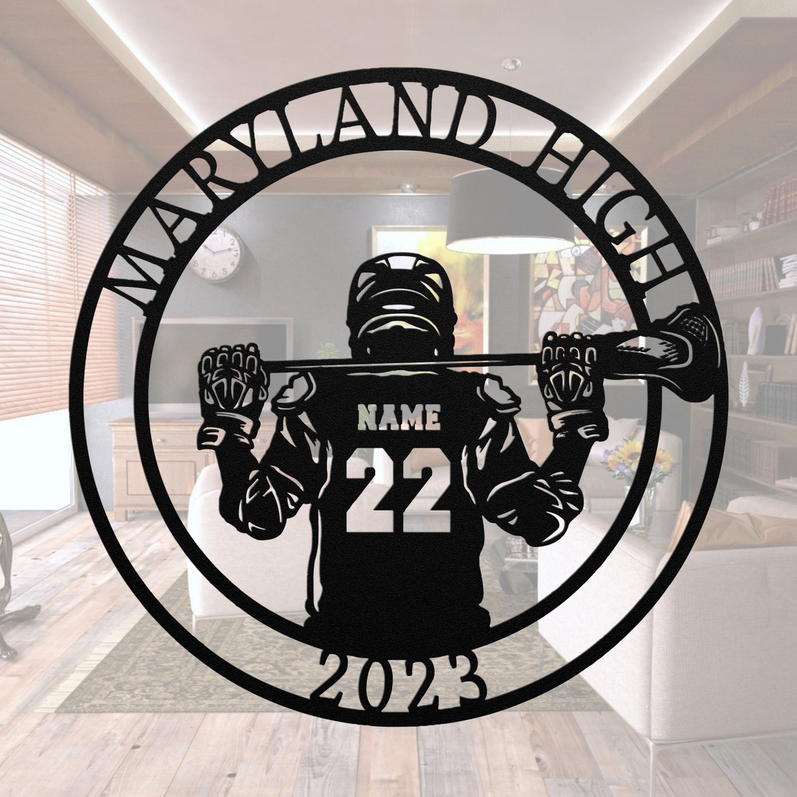 Custom Attacker Lacrosse Sign, Lacrosse Middie, Personalized Lacrosse Sign, High School Senior Night Gift, Custom Lacrosse Senior Gift