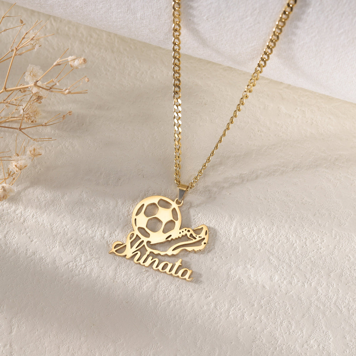 Customized Soccer Ball Name Necklace|Minimalist Necklace with Soccer Charm|Personalized Soccer Team Gifts for Boys and Girls|Sport Jewelry