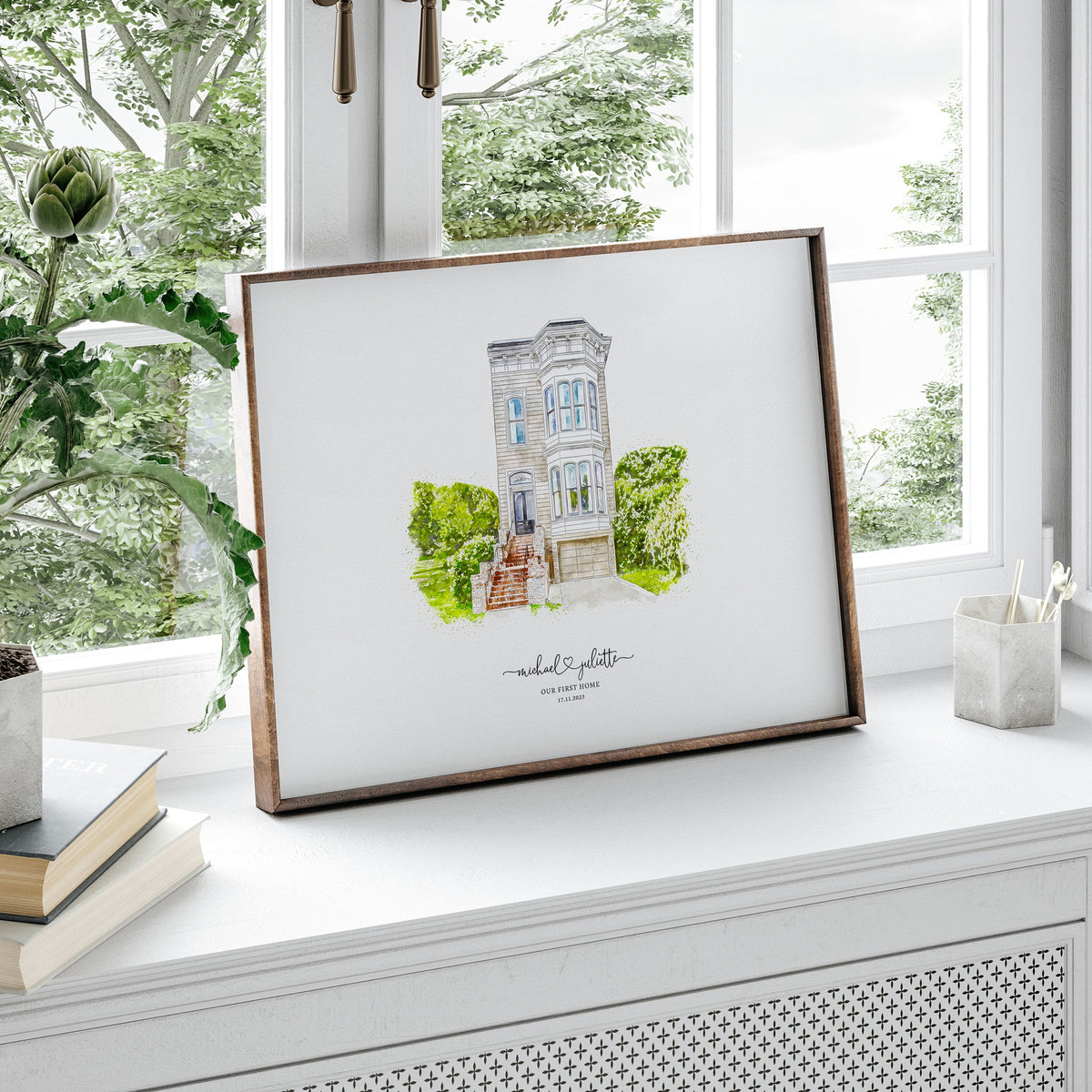 Custom Watercolor House Painting Print Canvas ,House Painting From Photo,Housewarming gift, Realtor Closing Gift,First Home Gift