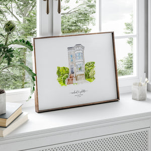Custom Watercolor House Painting Print Canvas ,House Painting From Photo,Housewarming gift, Realtor Closing Gift,First Home Gift