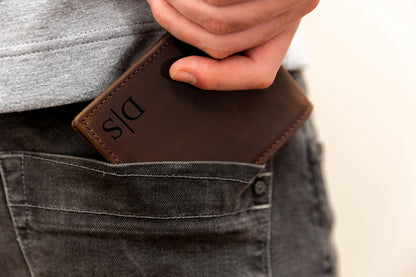 Personalized Leather RFID Wallet, Genuine Leather Custom Wallet, Anniversary Gift For Him, Men, Father, Dad, Husband, Boyfriend