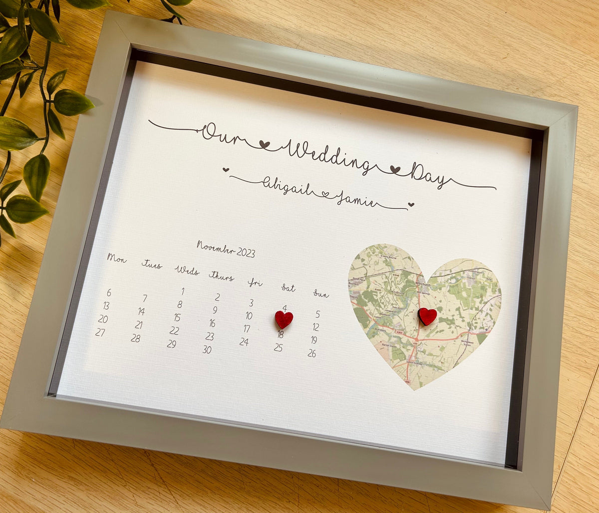 Framed Wedding Map Gift, Personalised Wedding Frame, Wedding Date Gift, Wedding Gifts, Couple Gift, Wedding Location Gift, Wedding Gift