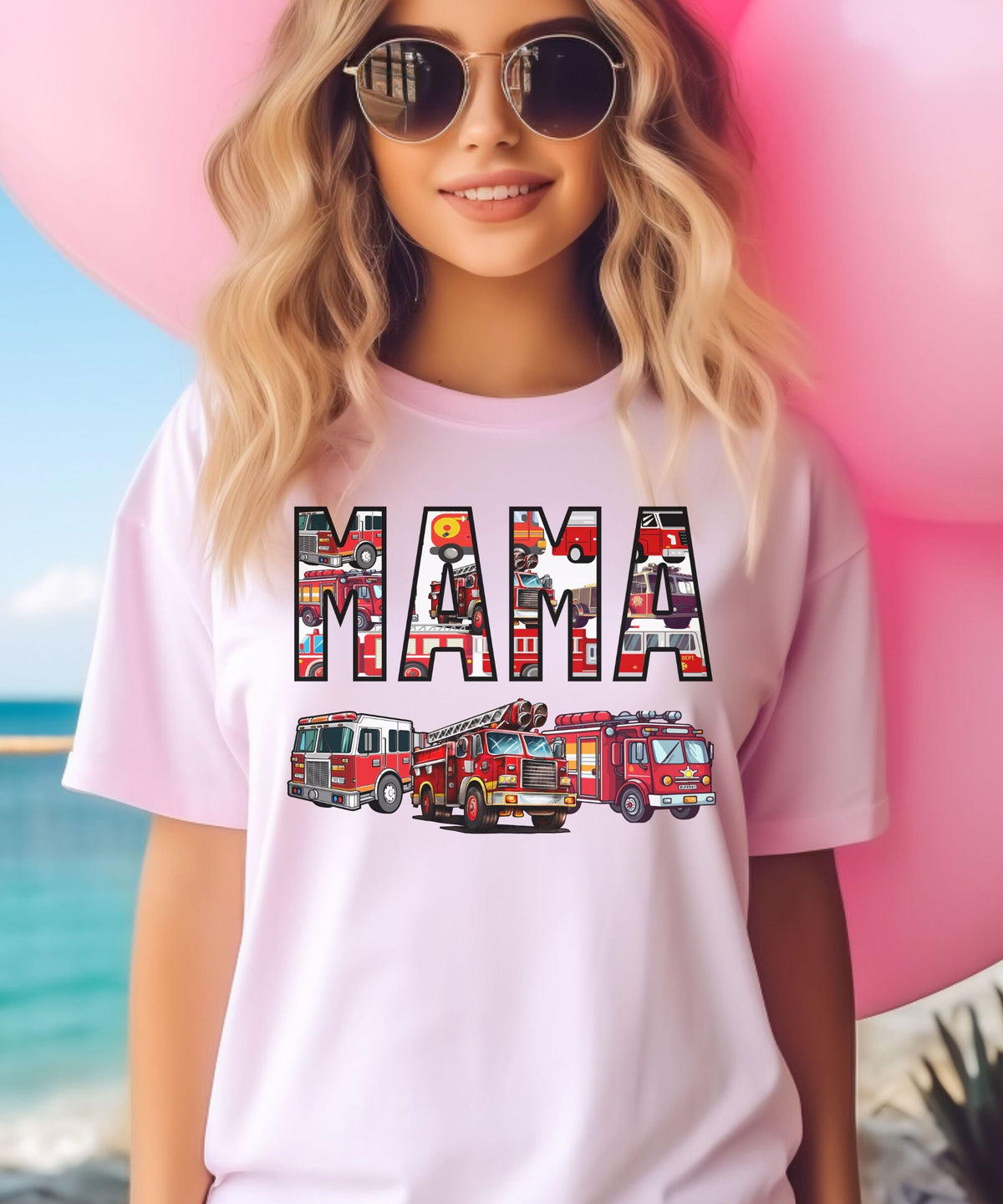 Fire Truck Mama Shirt Boy Mama Shirt Fire Truck Shirt Boy Birthday Party Shirt New Mom Boy Baby shower Gift Fireman Dad Mom