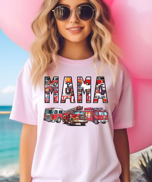 Fire Truck Mama Shirt Boy Mama Shirt Fire Truck Shirt Boy Birthday Party Shirt New Mom Boy Baby shower Gift Fireman Dad Mom
