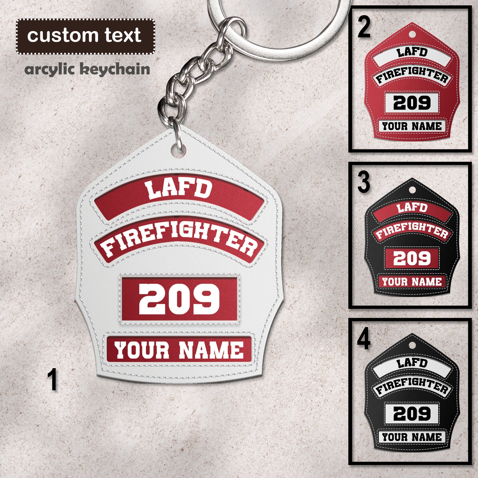 Firefighter Helmet Shield Custom Acrylic Keychain, Fireman Keychain, Personalized Firefighter Keychain, Gift For Firefighter