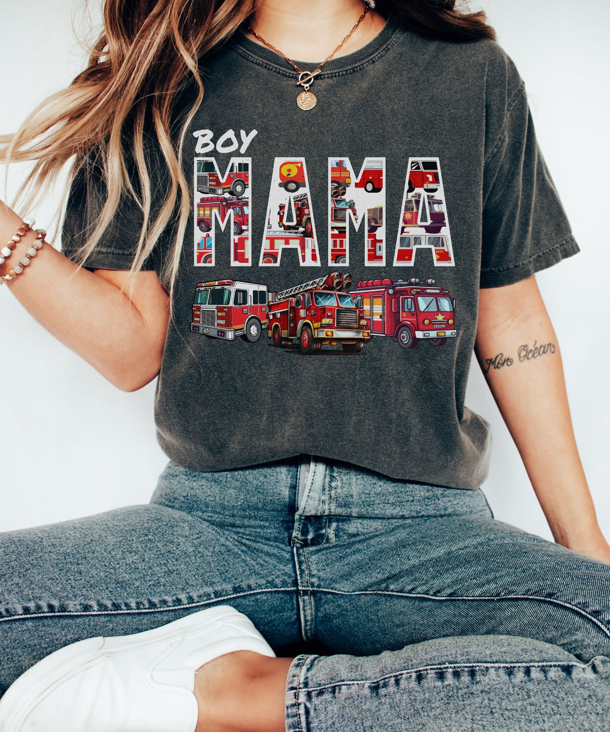 Fire Truck Mama Shirt Boy Mama Shirt Fire Truck Shirt Boy Birthday Party Shirt New Mom Boy Baby shower Gift Fireman Dad Mom