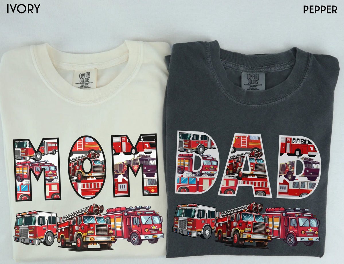 Fire Truck Mama Shirt Boy Mama Shirt Fire Truck Shirt Boy Birthday Party Shirt New Mom Boy Baby shower Gift Fireman Dad Mom
