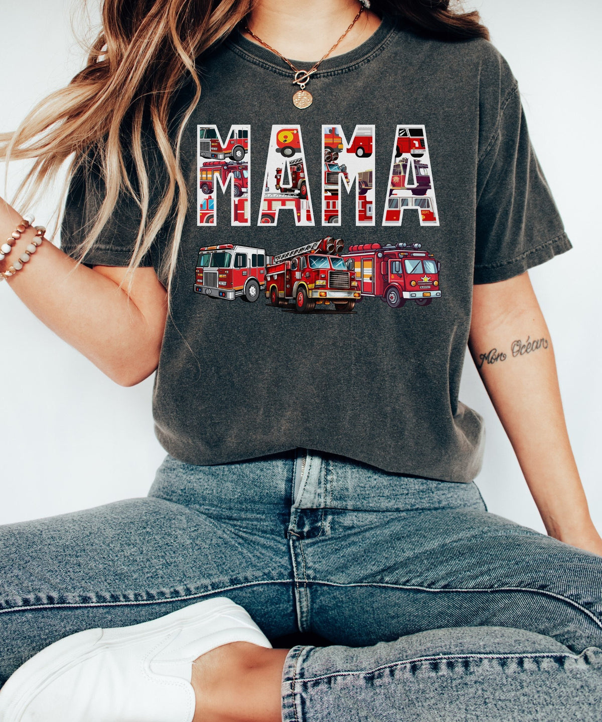 Fire Truck Mama Shirt Boy Mama Shirt Fire Truck Shirt Boy Birthday Party Shirt New Mom Boy Baby shower Gift Fireman Dad Mom