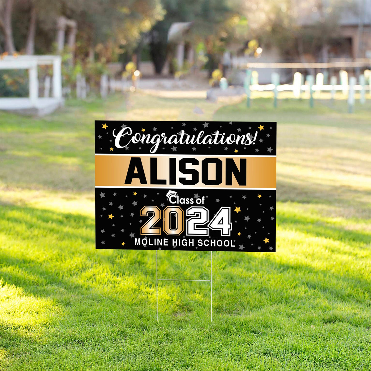 Graduation Senior 18 x24 double sided Sign 2025 with H-Stake - Graduate Yard Sign - Graduation - 2025 Graduate Banner - High School Grad