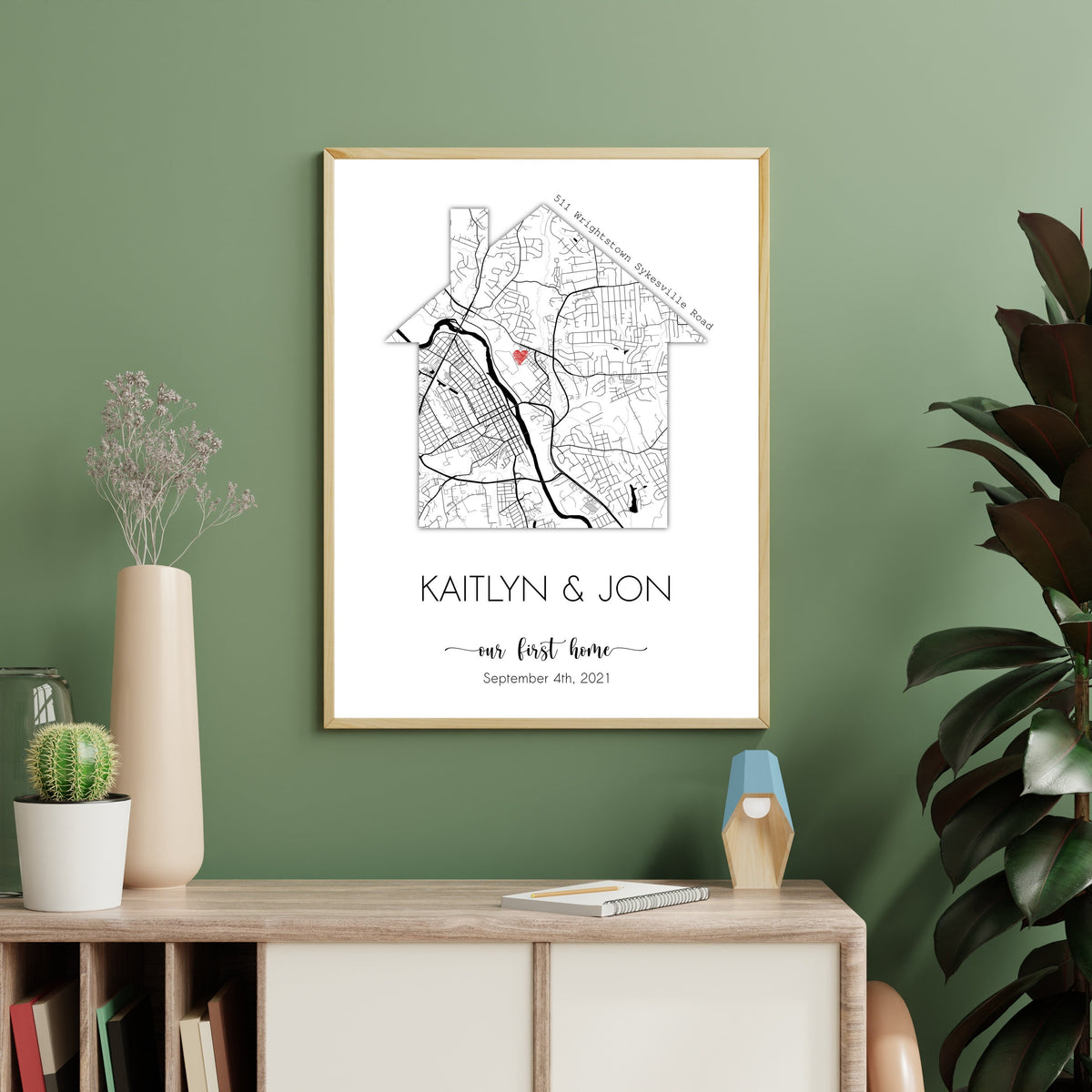 Personalized Housewarming Gift, Custom Home Map, First Time Home Buyer, First Home Gift, Our First Home, Gift from Realtor