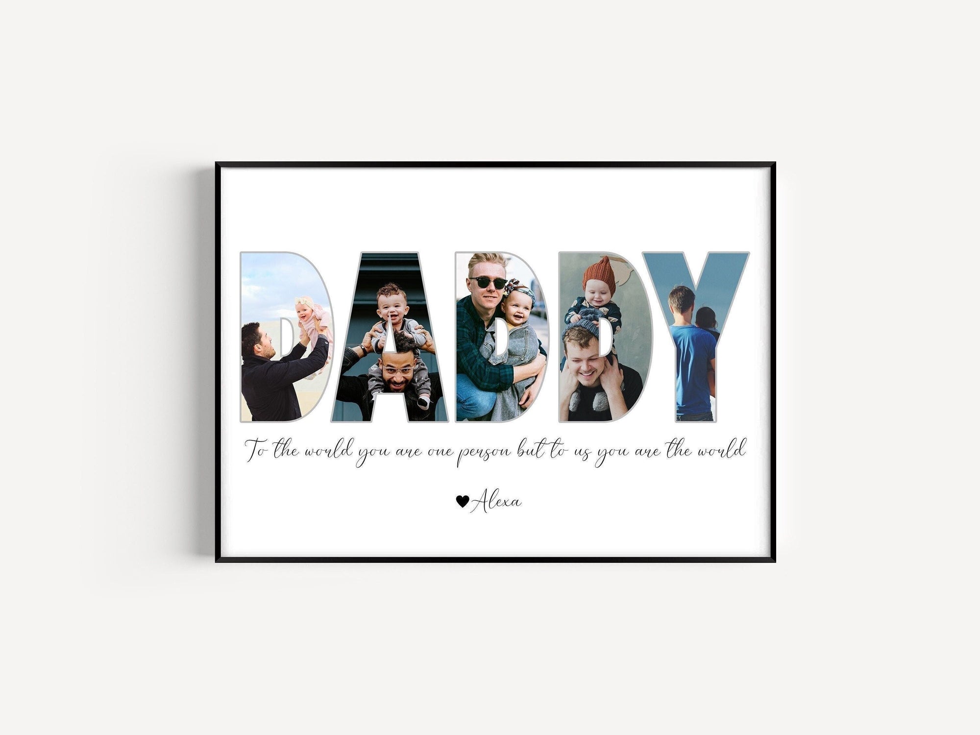 Daddy Photo Collage, Customized Father's Gift, Gift For Dad, Personalized Gift for Dad, First Father's Day Gift, Dad Gift from Son Daughter