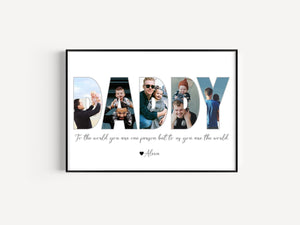 Daddy Photo Collage, Customized Father's Gift, Gift For Dad, Personalized Gift for Dad, First Father's Day Gift, Dad Gift from Son Daughter