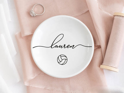 Volleyball Jewelry Dish, Volleyball Team Gift, Personalized Ring Dish, Trinket Dish, Volleyball Coach Gift, Birthday Gifts for Daughter