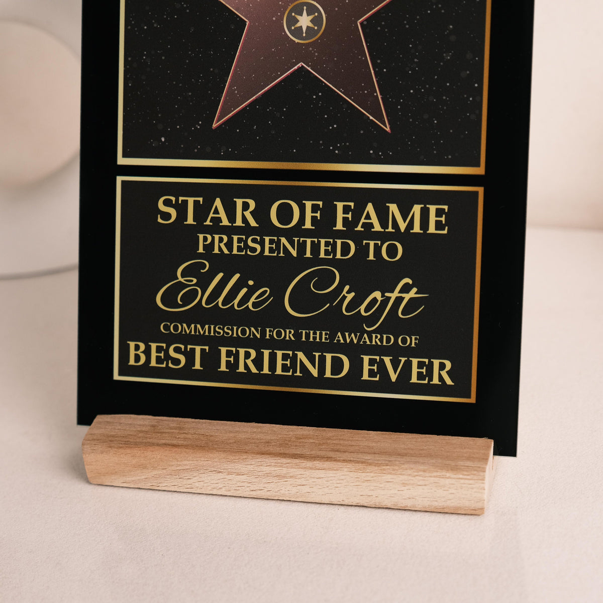 Personalized Hollywood Star Acrylic Plaque, Star Of Frame Keepsake, Hollywood Walk Of Fame Acrylic Plaque, Best Birthday Gift