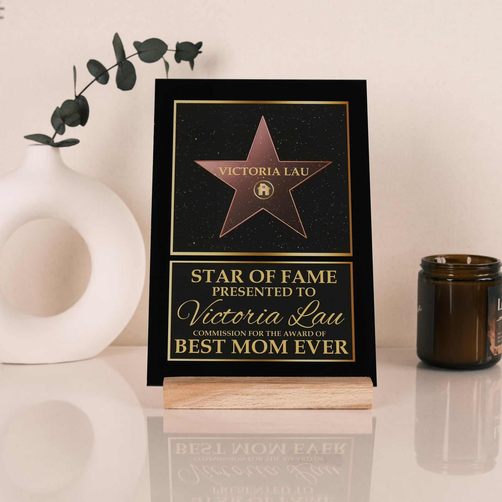 Personalized Hollywood Star Acrylic Plaque, Star Of Frame Keepsake, Hollywood Walk Of Fame Acrylic Plaque, Best Birthday Gift