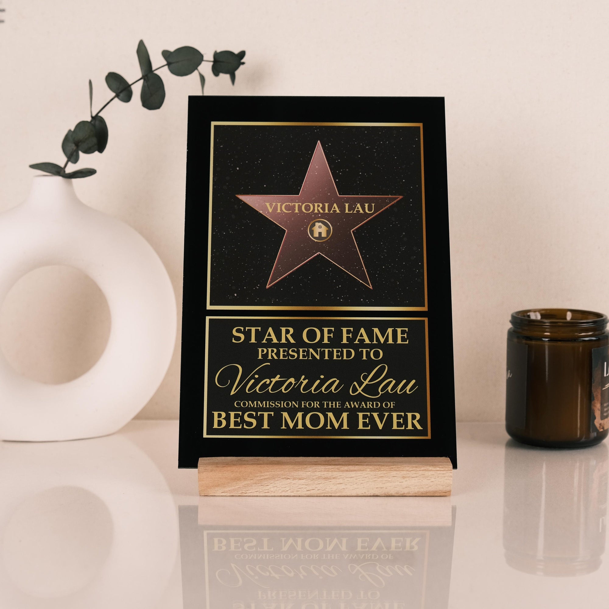 Personalized Hollywood Star Acrylic Plaque, Star Of Frame Keepsake, Hollywood Walk Of Fame Acrylic Plaque, Best Birthday Gift
