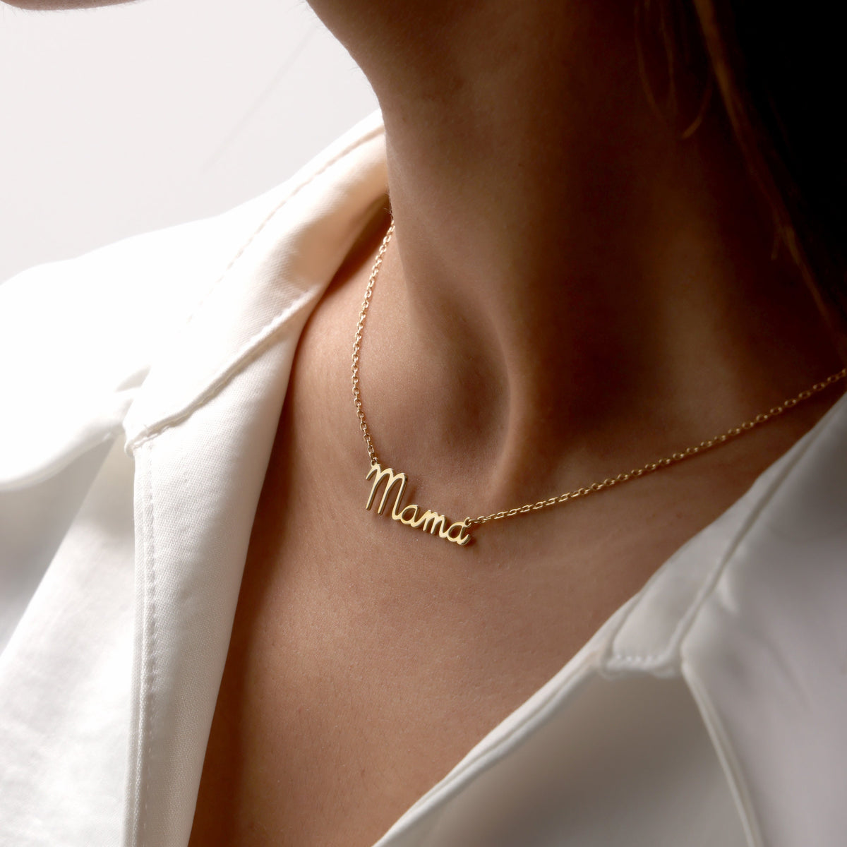 Tiny Mama Written Necklace, Dainty Mama Necklace, Mother Name Gift Jewelry, Mother Special Name Necklace, Mother's Day Gift