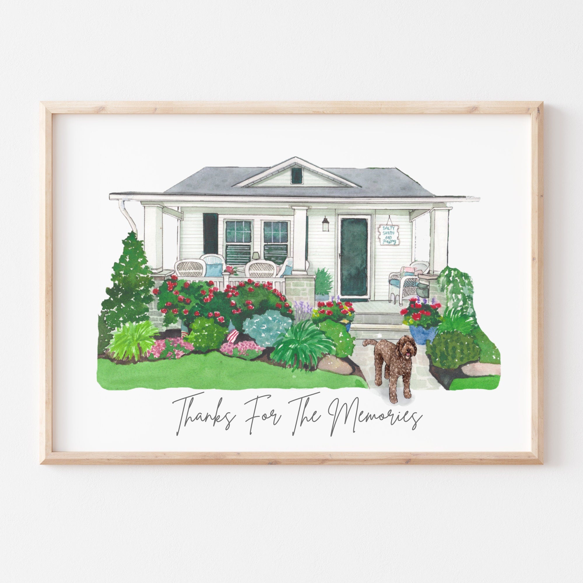 Custom Watercolor House Painting Print Canvas ,House Painting From Photo,Housewarming gift, Realtor Closing Gift,First Home Gift