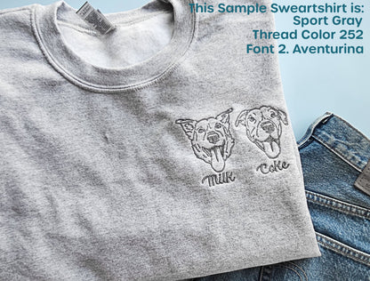 Embroidered Sweatshirt Custom Pet Parent Birthday Gift Dog Lover Sweatshirt Cat Lover Personalized Dog Mom Gift Pet Face Sweatshirt Gift
