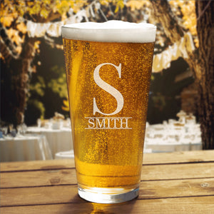 Personalized Beer Glasses, Personalized Gift For Him, Pint Glass, Dorm Gift, Wedding Gift, Husband Gift, Boyfriend Gift, Monogram