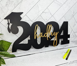 Custom Graduation Decor Name Sign, Custom Grad Sign, Class of 2025, Graduation Party Centerpiece, Senior Year Photo Prop for senior photos