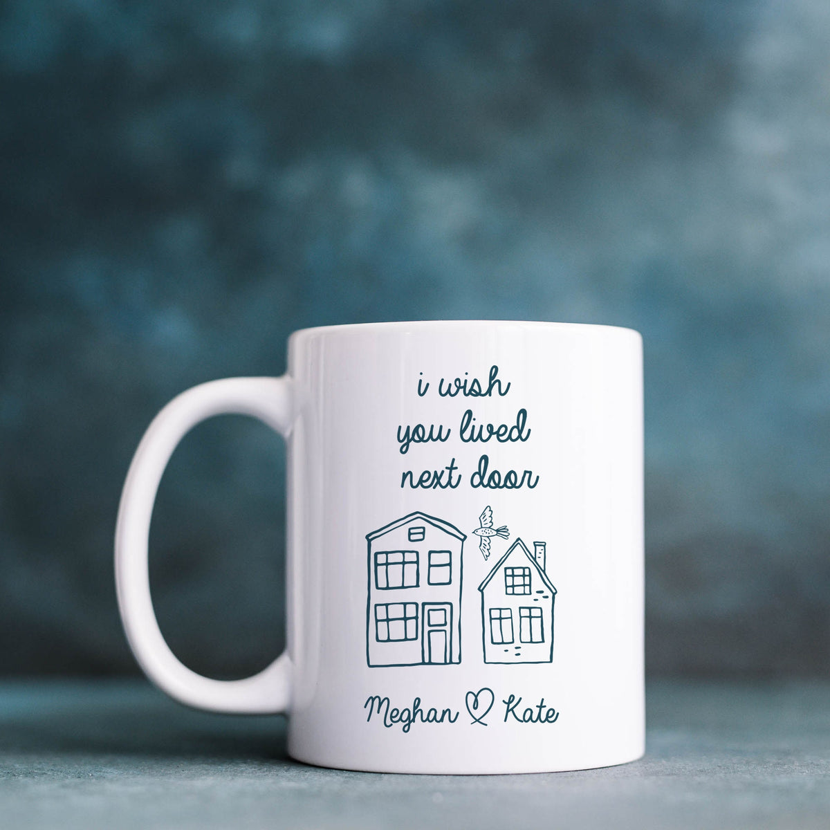 I wish you lived next door mug Gift for friend Friendship personalised present for her him Best friend, Housewarming Birthday