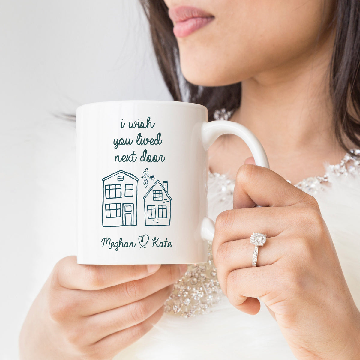 I wish you lived next door mug Gift for friend Friendship personalised present for her him Best friend, Housewarming Birthday