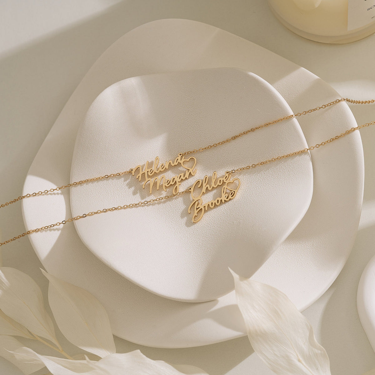 Personalized Double Names Necklace with Heart, Custom Gold Name Necklace, Couple Necklace, Mothers Necklace, Mother's Day Gift for Mom