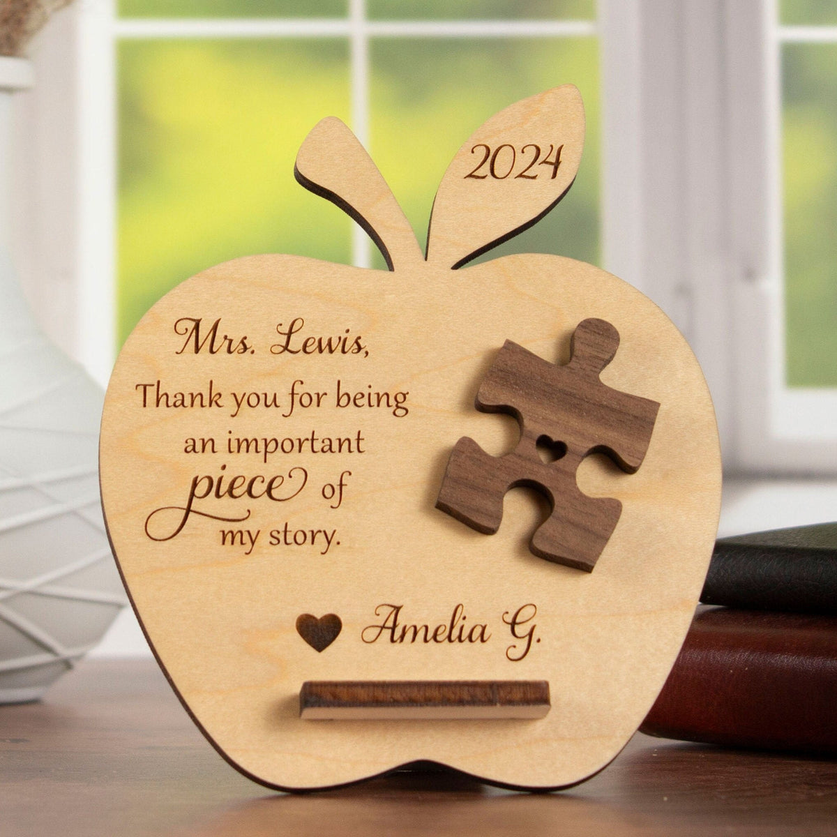 Personalized Teacher Gift, Appreciation Gifts, Apple Puzzle Piece Sign, End of Year Gifts Personalized, Gift Ideas Daycare Preschool, Mentor