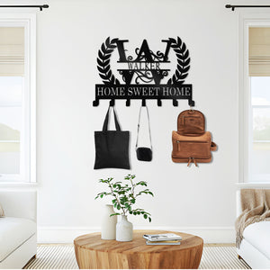 Personalized Initial Monogram Key Holder | Family Name Key Hangers | Metal Home Decor | Wall Hangings | Housewarming Gifts | Birthday Gifts