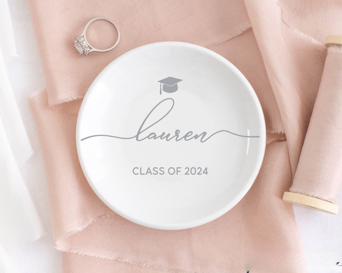 Personalized Graduation Gift, Custom Jewelry Dish, Class of 2025 College Graduation Gift for Her, Masters Degree Gifts, PHD Graduation Gifts