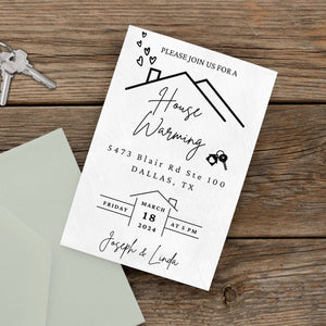 Housewarming Invite Template, Minimalist New Home Party Invite Card, Housewarming Invitation Card