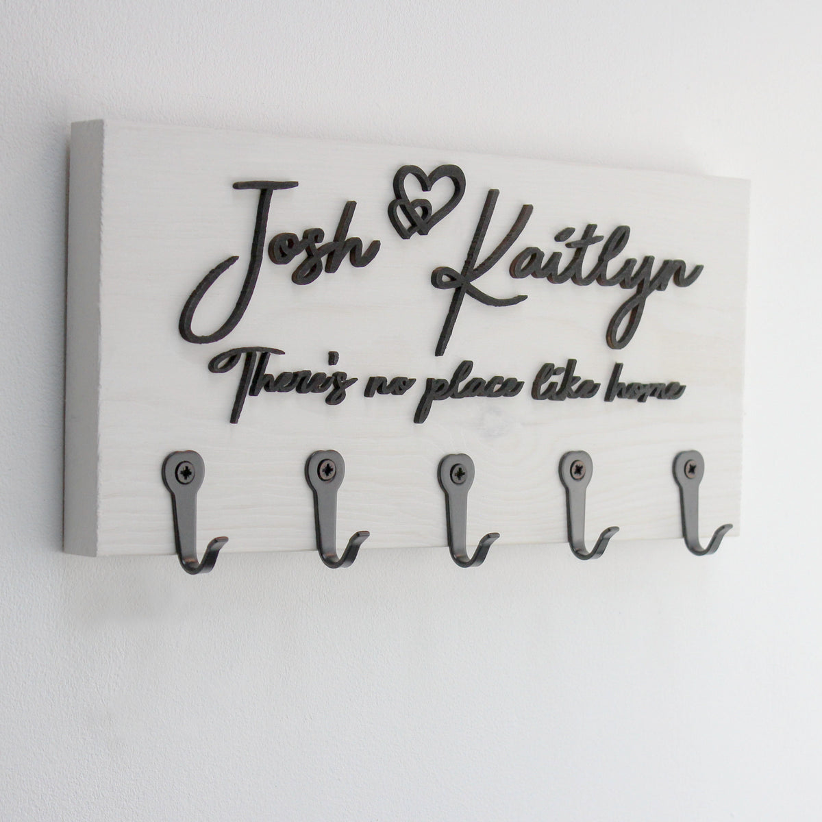 Key Holder with Hooks, Keys or Fully Personalised Housewarming, New Home, Couples Gift, Family Name.