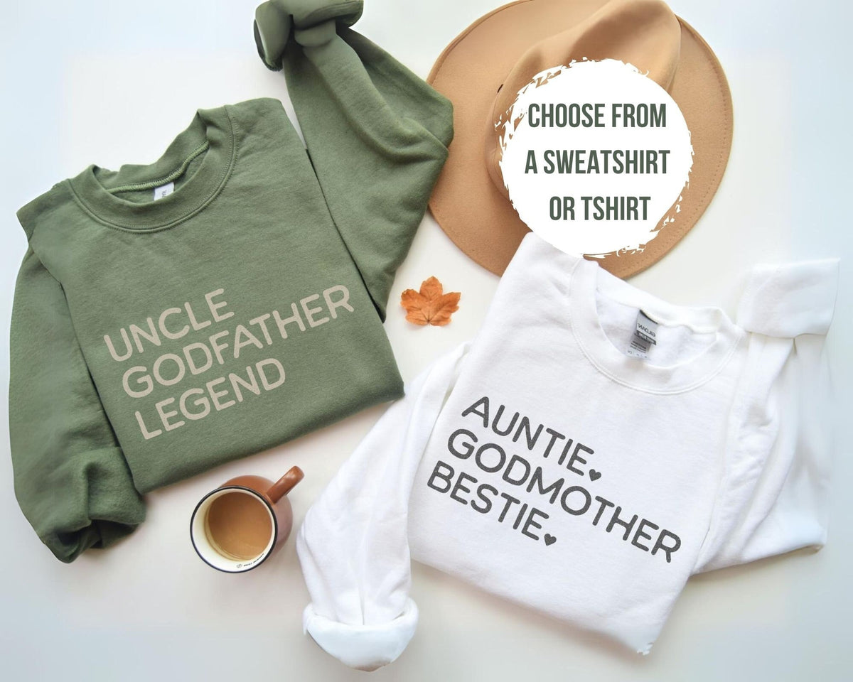 Matching Godparent Sweatshirt Gifts from Godkids, Auntie Godmother Bestie Crewneck, Uncle Godfather Legend Sweatshirt, God Parent Proposal
