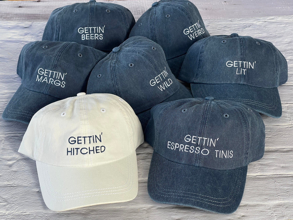 Bachelorette Party Baseball Caps, Wife Of The Party, The Party Hats, Wife Vibes-Drunk Vibes Hats, Party Vibes, Custom Hat