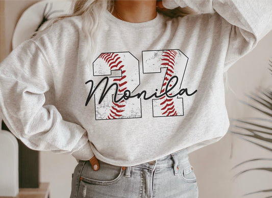 Baseball Mom Shirt, Custom Baseball Number Shirt, Mom Jersey Number Sweatshirt, Baseball Lover Shirt, Personalized Baseball Tees, Sport Team