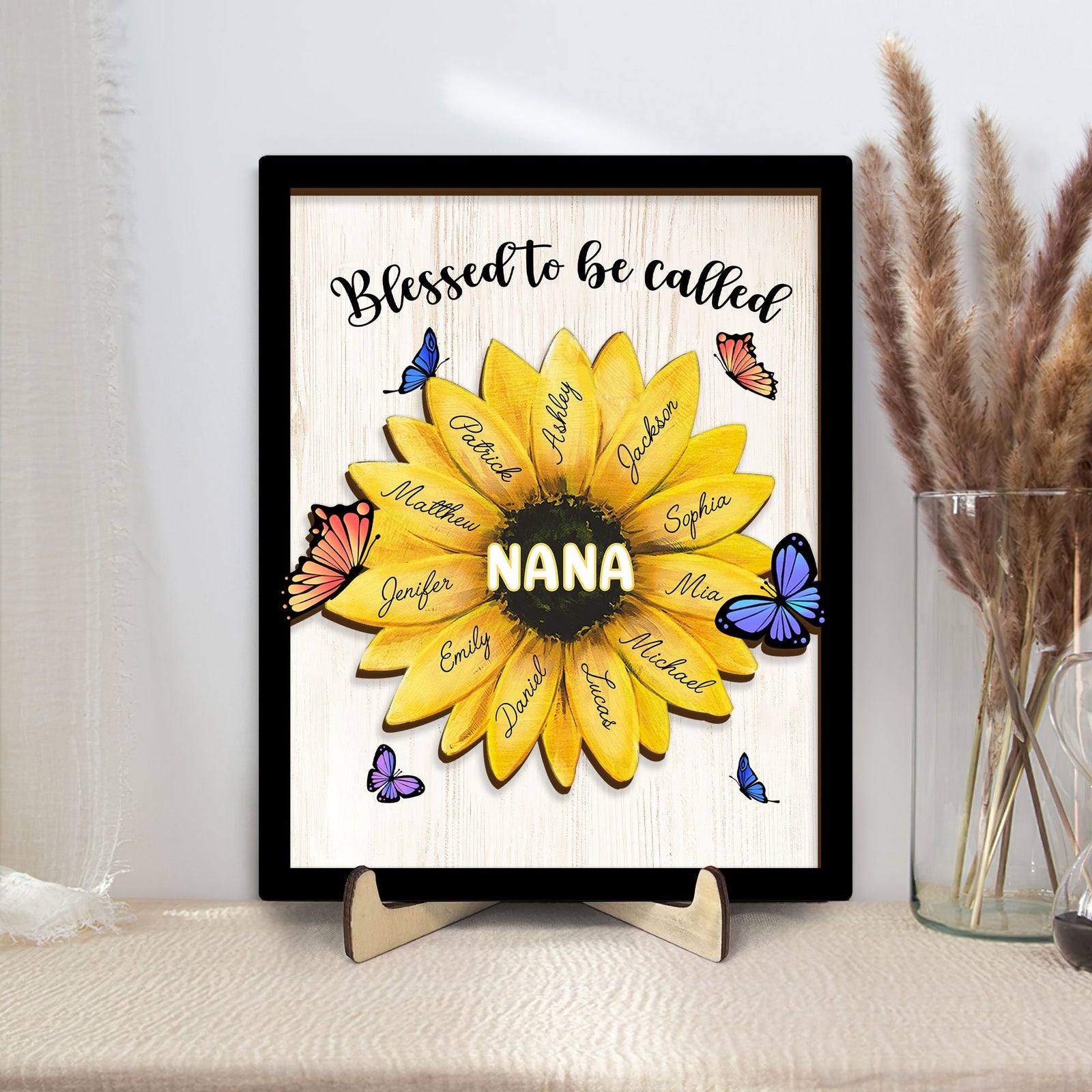 Personalized Nana Wooden Plaque, Custom Kid's Name Wooden Sign, Blessed To Be Called Grandma Wood Sign, Mother's Day Gift For Mom, Grandma