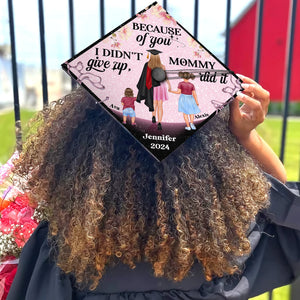 Custom Mommy Did It Graduation Cap Topper, Personalized Mom and Child Cap Decoration, Family Grad Cap Topper For Moms, Mama Graduate Gift