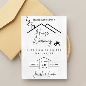 House Warming Invitation, House Warming Party, Modern, Minimalist, Printable or Text Invite