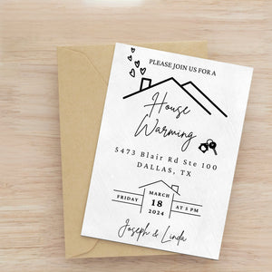 Housewarming Invite Template, Minimalist New Home Party Invite Card, Housewarming Invitation Card