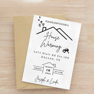 House Warming Invitation, House Warming Party, Modern, Minimalist, Printable or Text Invite