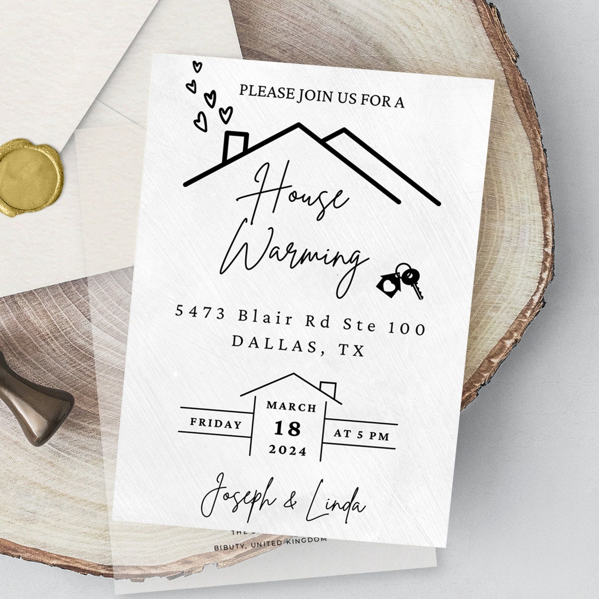 House Warming Invitation, House Warming Party, Modern, Minimalist, Printable or Text Invite