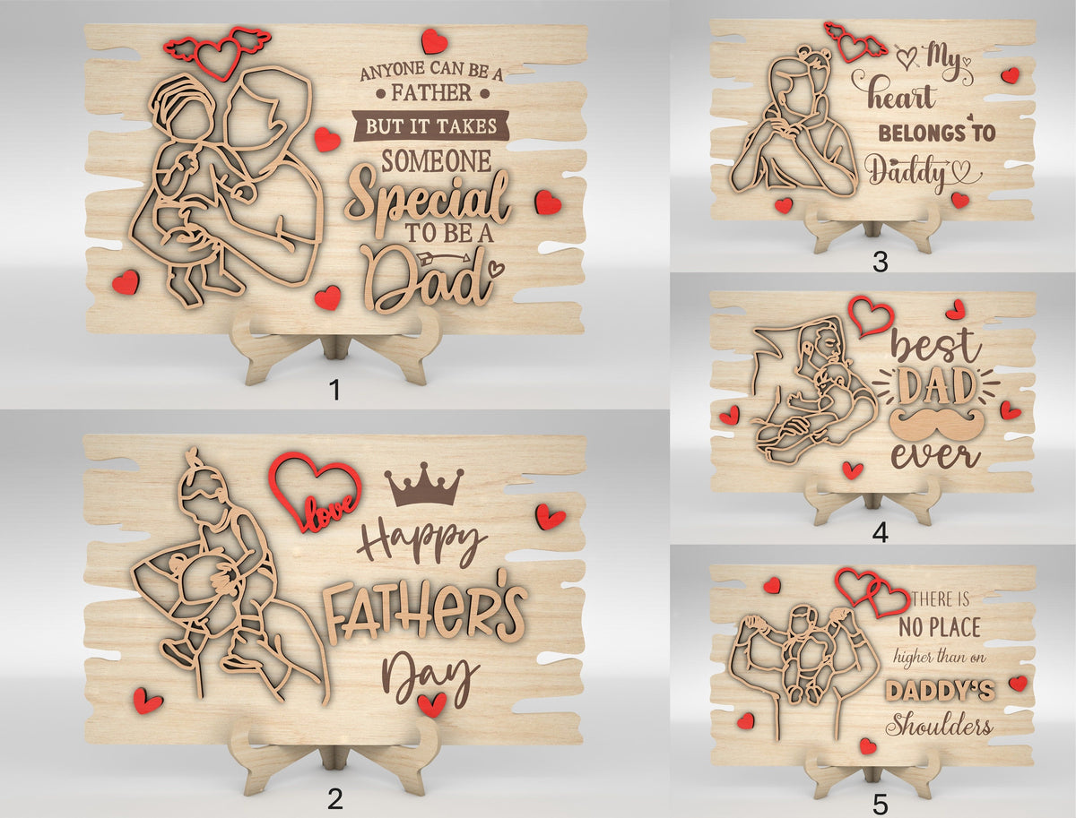 Dad And Baby Line Art Stand Frame, Fathers Day Sign, Gift for Dad, Fathers Day Gifts