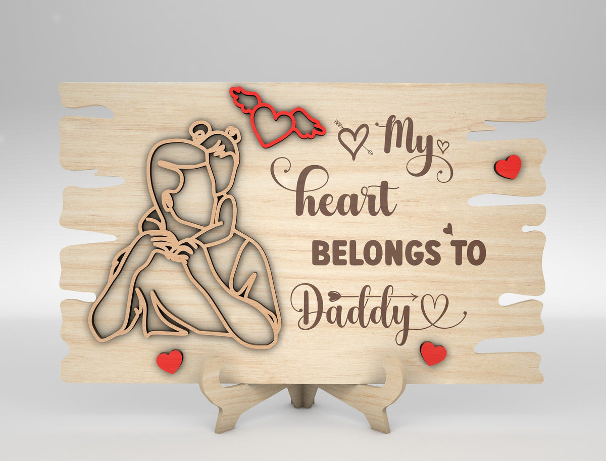 Dad And Baby Line Art Stand Frame, Fathers Day Sign, Gift for Dad, Fathers Day Gifts